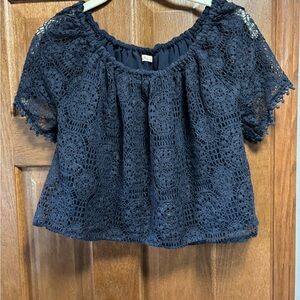 Hollister Navy Lace Blouse